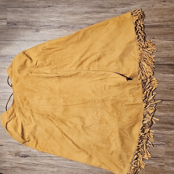 Womens Alice & Olivia Lyn Camel Goat Leather Cape Small - Picture 3 of 6